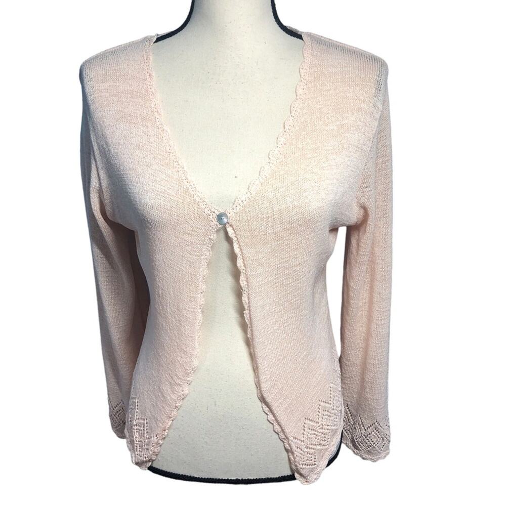 Tailor B. Moss NWT vintage light peach cardigan large - Picture 2 of 7